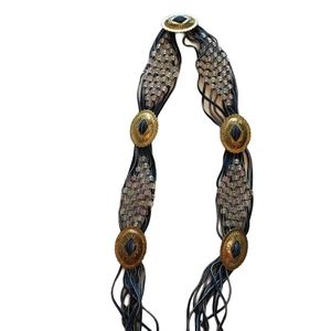 Western Boho Suede Beaded Concho Belt